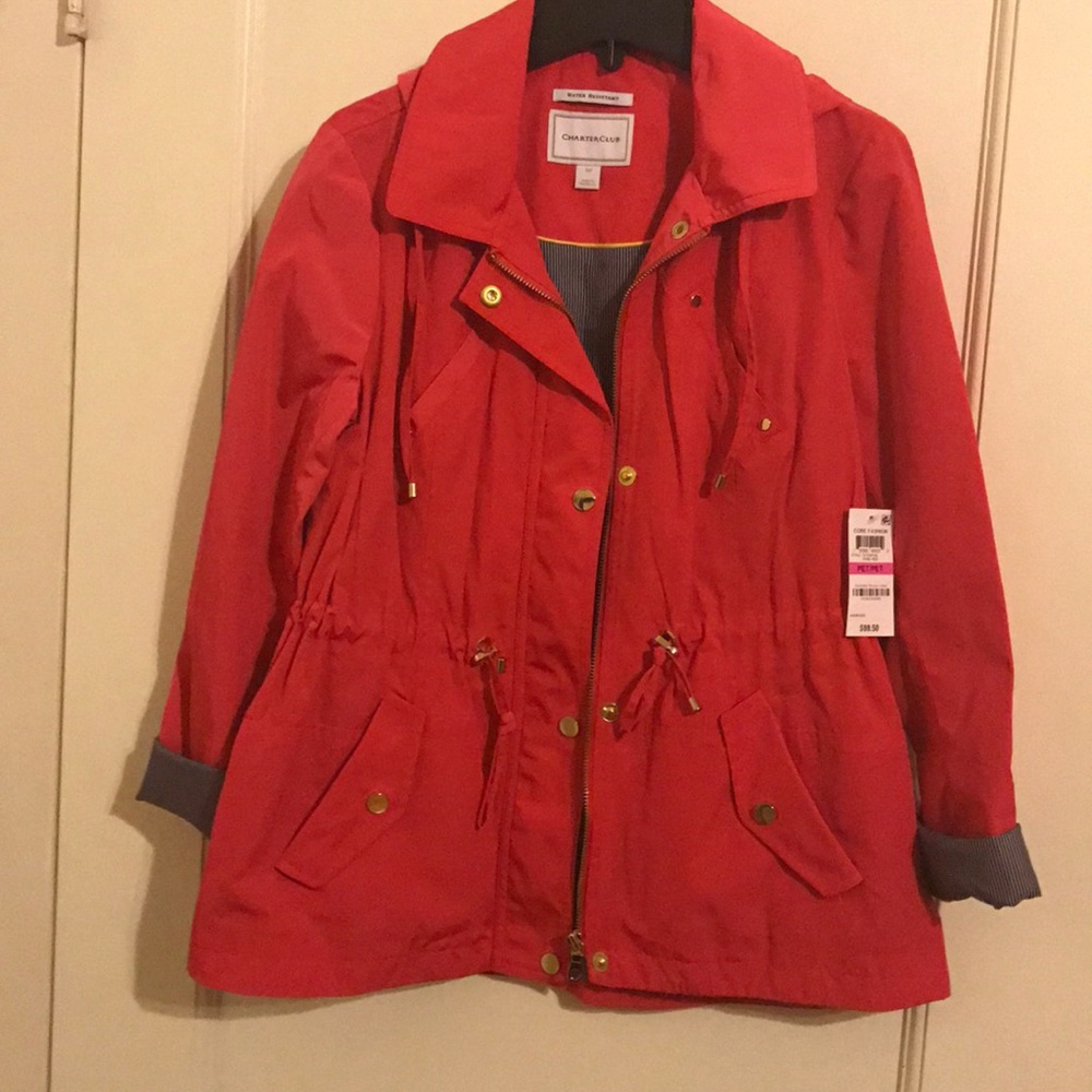 Charter club water resistant jacket size petite